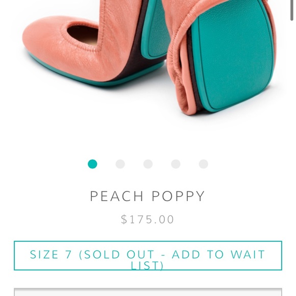 Peach Poppy Tieks! Sz 7. Worn a few times only. Some scuffs. Sold out online. - Picture 12 of 12